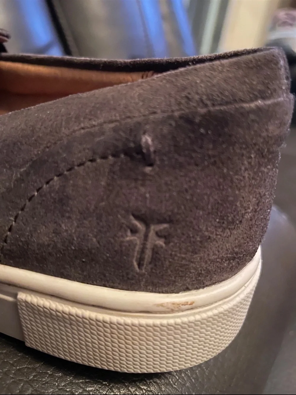 FRYE Women Ivy Slip on Sneakers - Grigio  Soft Grey Suede Size 7